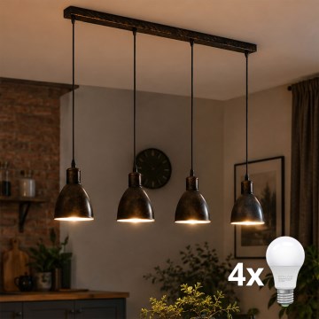 BRILAGI - LED pakaramā lustra uz troses RIDDY 4xE27/60W/230V miedzaina/patina