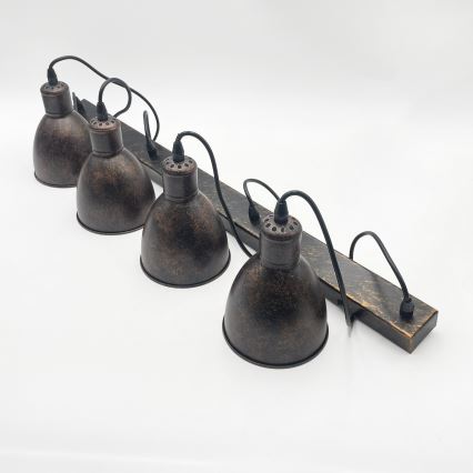 BRILAGI - LED pakaramā lustra uz troses RIDDY 4xE27/60W/230V miedzaina/patina