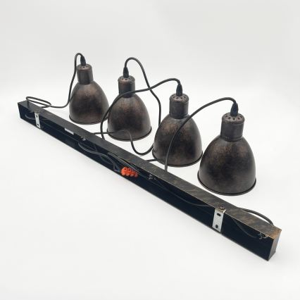 BRILAGI - LED pakaramā lustra uz troses RIDDY 4xE27/60W/230V miedzaina/patina