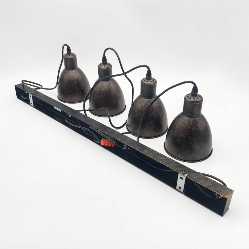 BRILAGI - LED pakaramā lustra uz troses RIDDY 4xE27/60W/230V miedzaina/patina