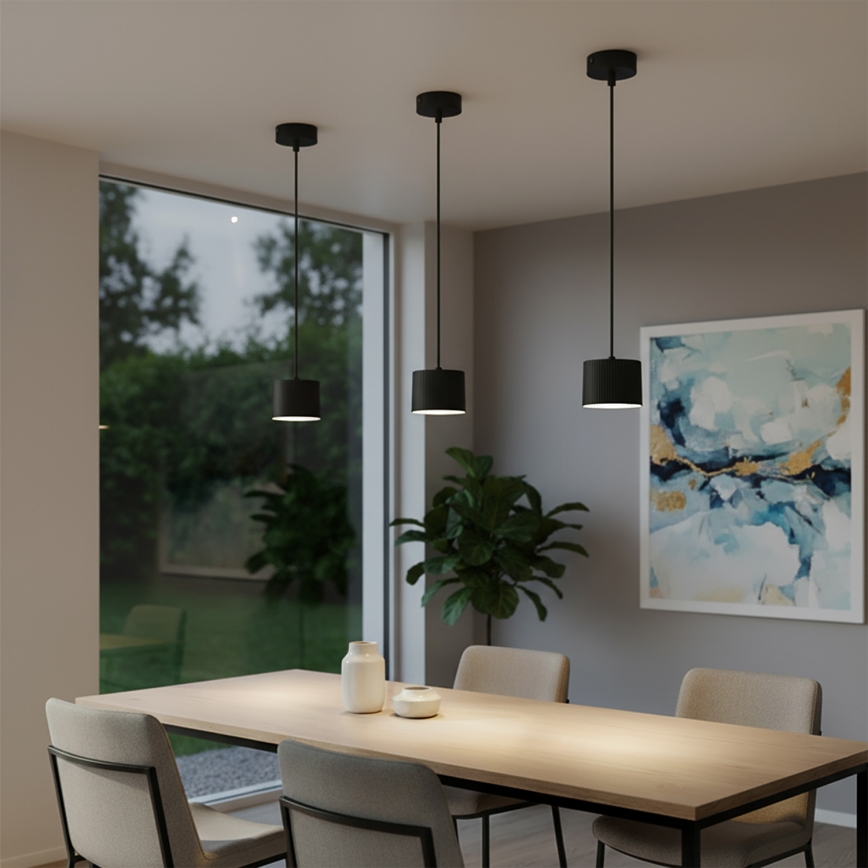 Brilagi - LED Pakaramais gaismeklis STRIPY uz troses, 1xGX53/15W/230V, melns