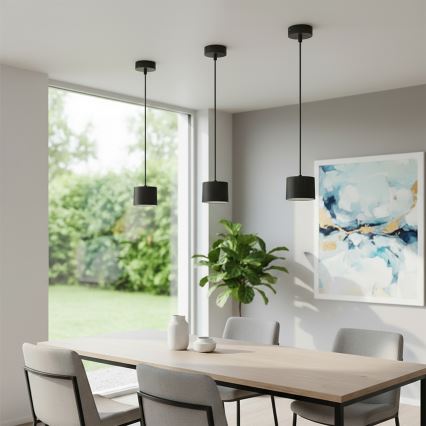 Brilagi - LED Pakaramais gaismeklis STRIPY uz troses, 1xGX53/15W/230V, melns