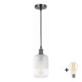BRILAGI - LED pakaramais gaismeklis uz vada RETRO GLASS 1xE27/60W/230V Ø 14 cm melns/balts