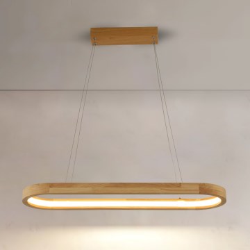Brilagi - LED pakaramais gaismeklis uz vada UMEA WOOD, LED/30W/230V, 70x20 cm, no koka