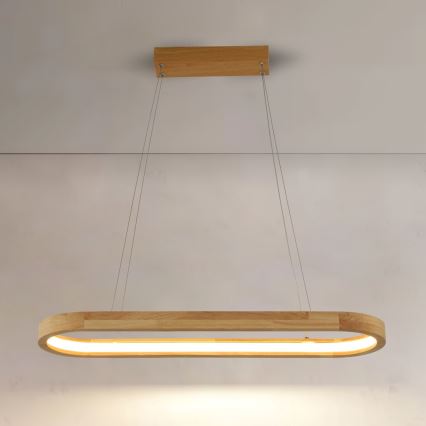 Brilagi - LED pakaramais gaismeklis uz vada UMEA WOOD, LED/30W/230V, 70x20 cm, no koka