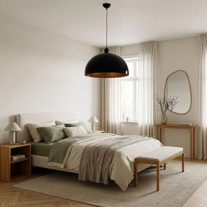 BRILAGI - LED pakaramais lukturis ar vadu METALO 1xE27/40W/230V Ø 40 cm melns/vara