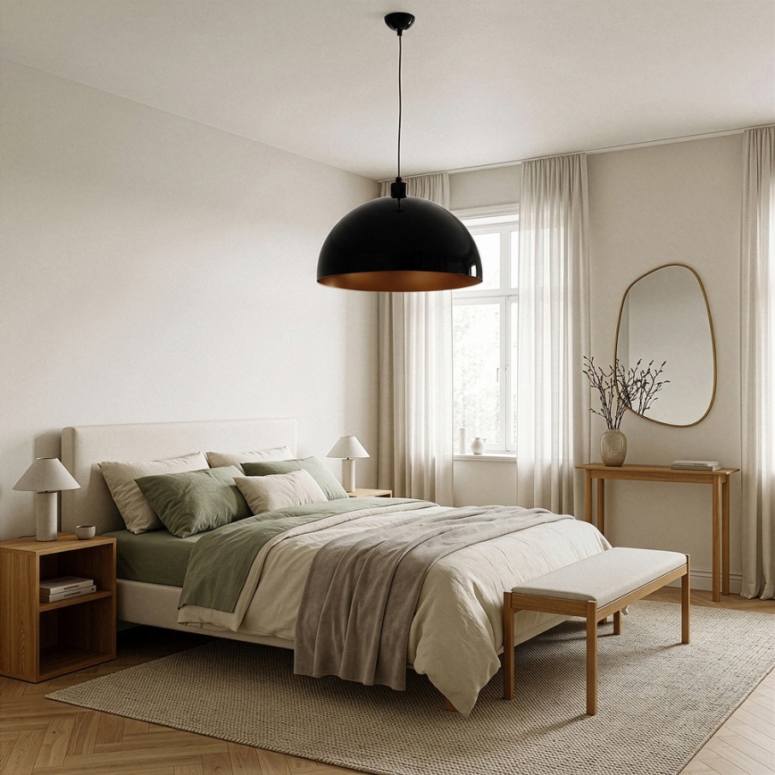 BRILAGI - LED pakaramais lukturis ar vadu METALO 1xE27/40W/230V Ø 40 cm melns/vara