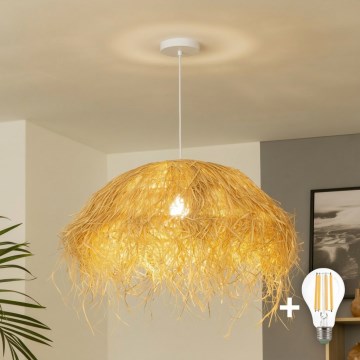 Brilagi - LED pakaramais lukturis uz vada CERIA BOHO, 1xE27/40W/230V, Ø 60 cm, rafija