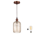 BRILAGI - LED pakaramais uz vada RETRO GLASS 1xE27/60W/230V Ø 14 cm varš/dūmota brūna