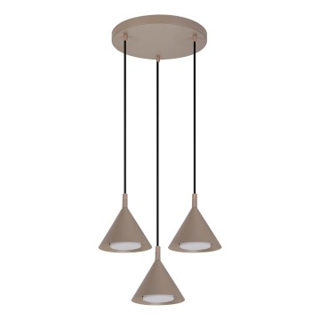 BRILAGI - LED Pakarināmais gaismeklis uz kabeļa CONE TRIPLE ROUND 3xGX53/15W/230V bēšs