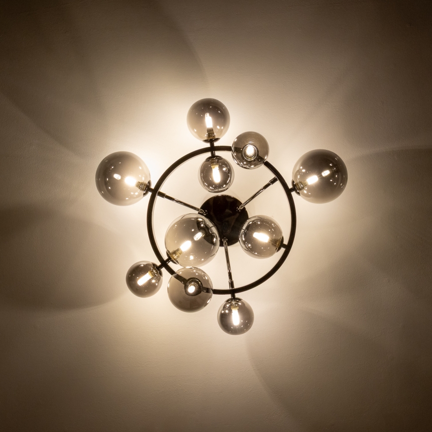 Brilagi - LED pie griestiem montēts lustrs MILLA 10xG9/3W/230V melns hroms/dūmaina