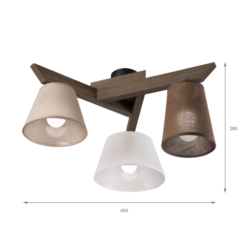Brilagi - LED Virsmas lustra ANTHONY 3xE14/40W/230V ozola valrieksts
