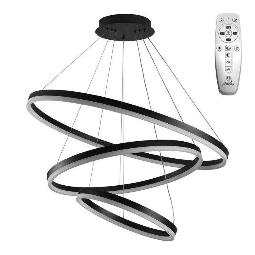Brilagi - LED dimējama piekaramā lampa uz kabeļa CIRCLE LED/125W/230V 3000-6500K Ø 80 cm melna + tālvadības pults