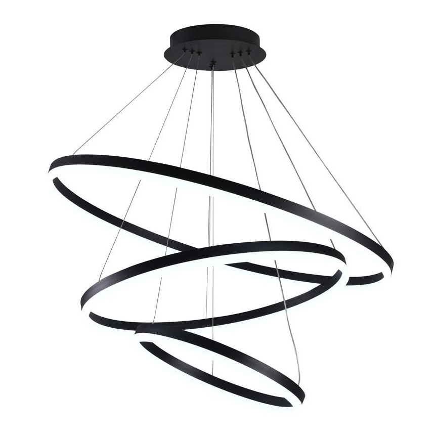 Brilagi - LED dimējama piekaramā lampa uz kabeļa CIRCLE LED/125W/230V 3000-6500K Ø 80 cm melna + tālvadības pults