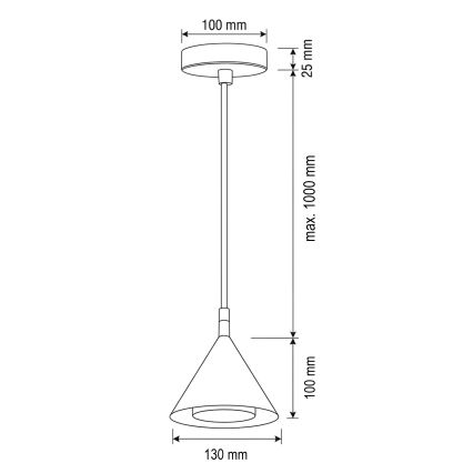 BRILAGI - LED Piekaramā lampa ar vadu CONE SINGLE 1xGX53/15W/230V melna