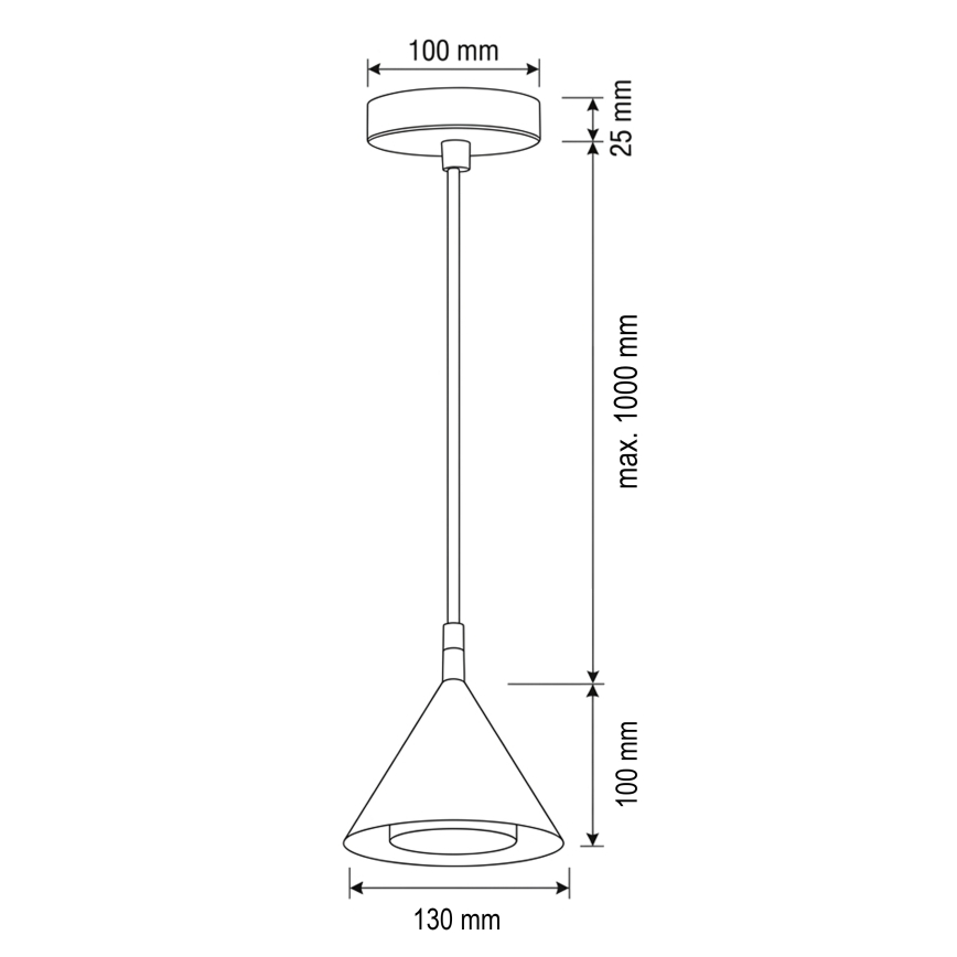 BRILAGI - LED Piekaramā lampa ar vadu CONE SINGLE 1xGX53/15W/230V melna