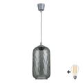BRILAGI - LED piekaramā lampa uz stieples RETRO GLASS 1xE27/60W/230V Ø 14 cm sudraba/dūmakaini pelēka