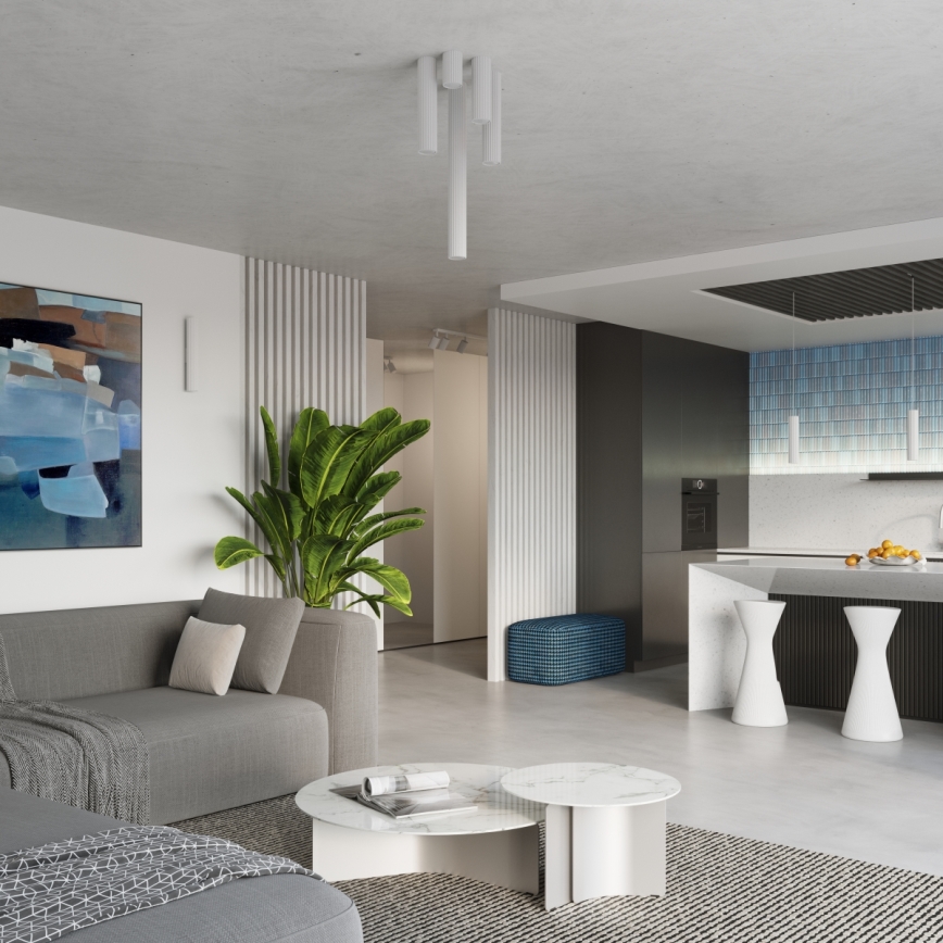 Brilagi - LED piekaramā lampa uz troses CRESTO 1xGU10/10W/230V balta