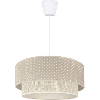 Brilagi - LED lustra uz kabeļa BOHO BOBO 1xE27/60W/230V Ø 40 cm ar punktiņiem, bēša/krēmkrāsa