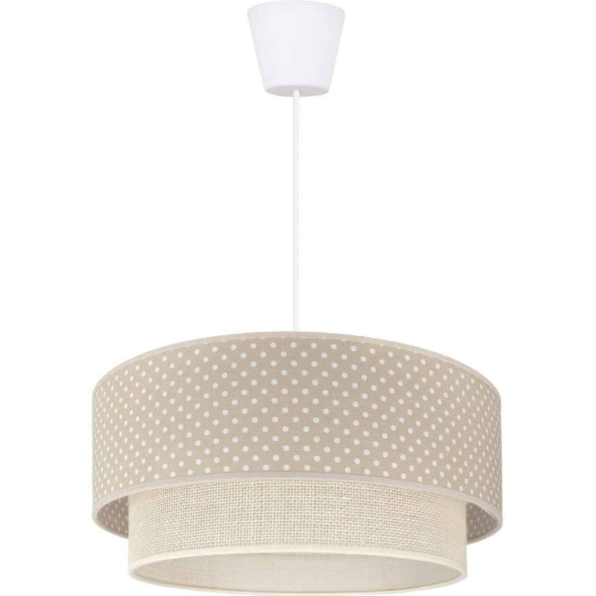 Brilagi - LED lustra uz kabeļa BOHO BOBO 1xE27/60W/230V Ø 40 cm ar punktiņiem, bēša/krēmkrāsa