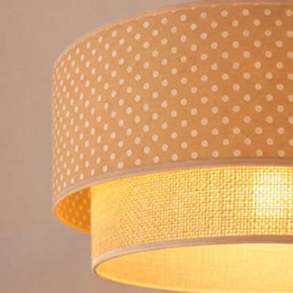 Brilagi - LED lustra uz kabeļa BOHO BOBO 1xE27/60W/230V Ø 40 cm ar punktiņiem, bēša/krēmkrāsa