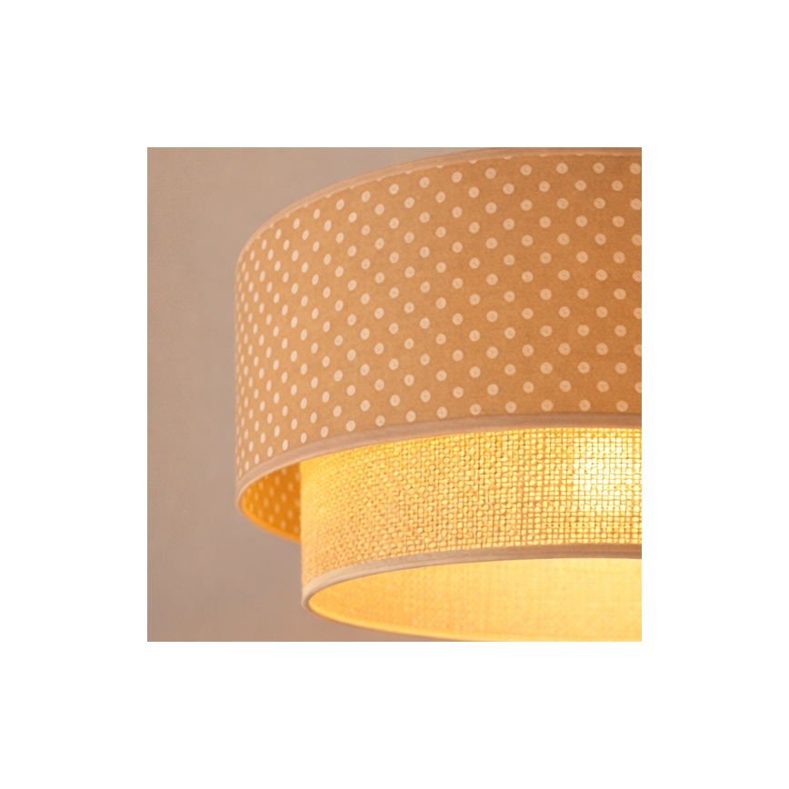 Brilagi - LED lustra uz kabeļa BOHO BOBO 1xE27/60W/230V Ø 40 cm ar punktiņiem, bēša/krēmkrāsa