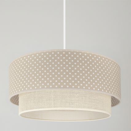 Brilagi - LED lustra uz kabeļa BOHO BOBO 1xE27/60W/230V Ø 40 cm ar punktiņiem, bēša/krēmkrāsa
