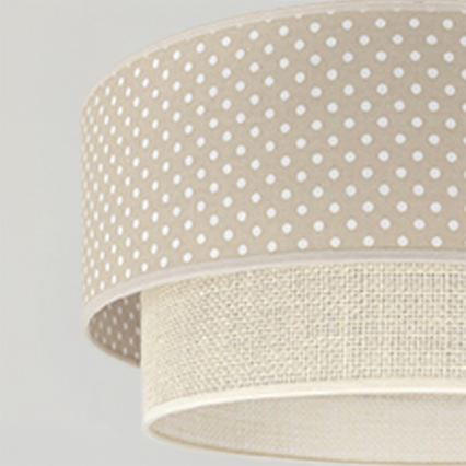 Brilagi - LED lustra uz kabeļa BOHO BOBO 1xE27/60W/230V Ø 40 cm ar punktiņiem, bēša/krēmkrāsa
