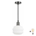 BRILAGI - LED piekaramā lampa uz vada RETRO GLASS 1xE27/60W/230V Ø 20 cm melna/balta