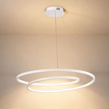 Brilagi - regulējams LED lustrs uz troses TWISTER LED/75W/230V 3000-6000K Ø 70 cm, balts, ar tālvadības pulti
