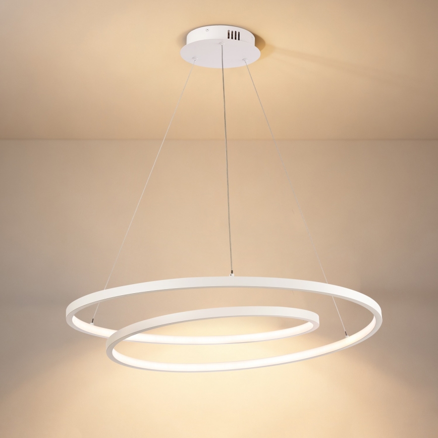 Brilagi - regulējams LED lustrs uz troses TWISTER LED/75W/230V 3000-6000K Ø 70 cm, balts, ar tālvadības pulti
