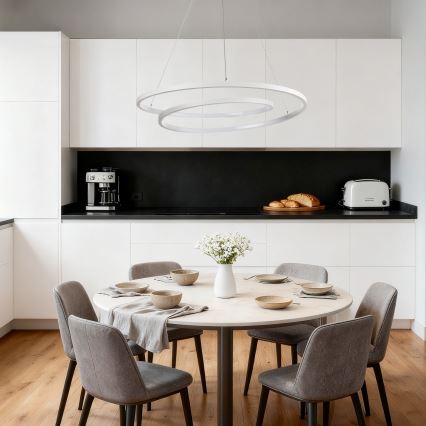 Brilagi - regulējams LED lustrs uz troses TWISTER LED/75W/230V 3000-6000K Ø 70 cm, balts, ar tālvadības pulti