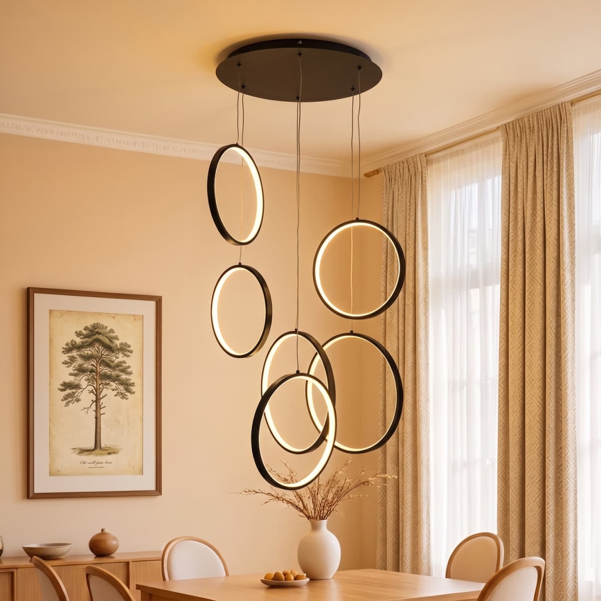BRILAGI - LED piekaramā lustra ECHO LED/80W/230V 4000K Ø 50 cm melna