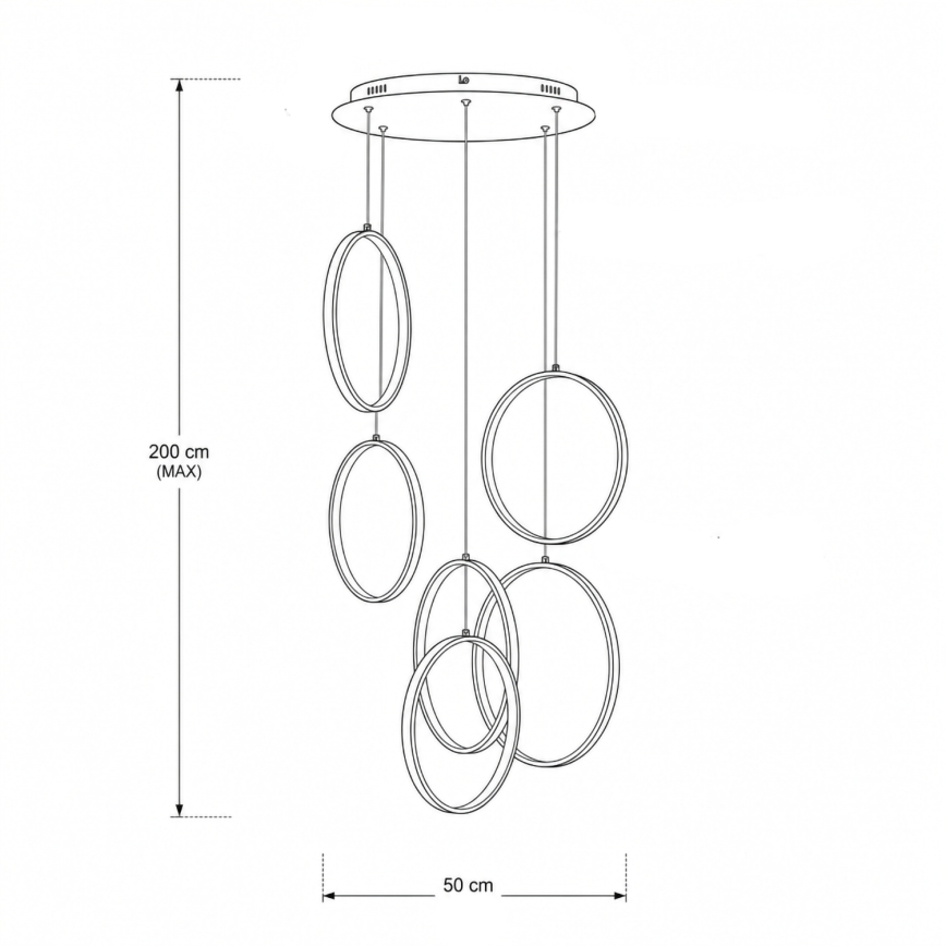 BRILAGI - LED piekaramā lustra ECHO LED/80W/230V 4000K Ø 50 cm melna
