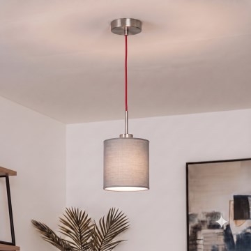 Brilagi - LED piekaramā lustra NUBILA 1xE27/60W/230V Ø 14 cm sarkana/gaiši pelēka