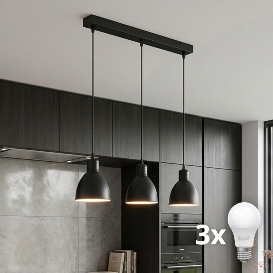 BRILAGI - LED piekaramā lustra RIDDY 3xE27/60W/230V melna