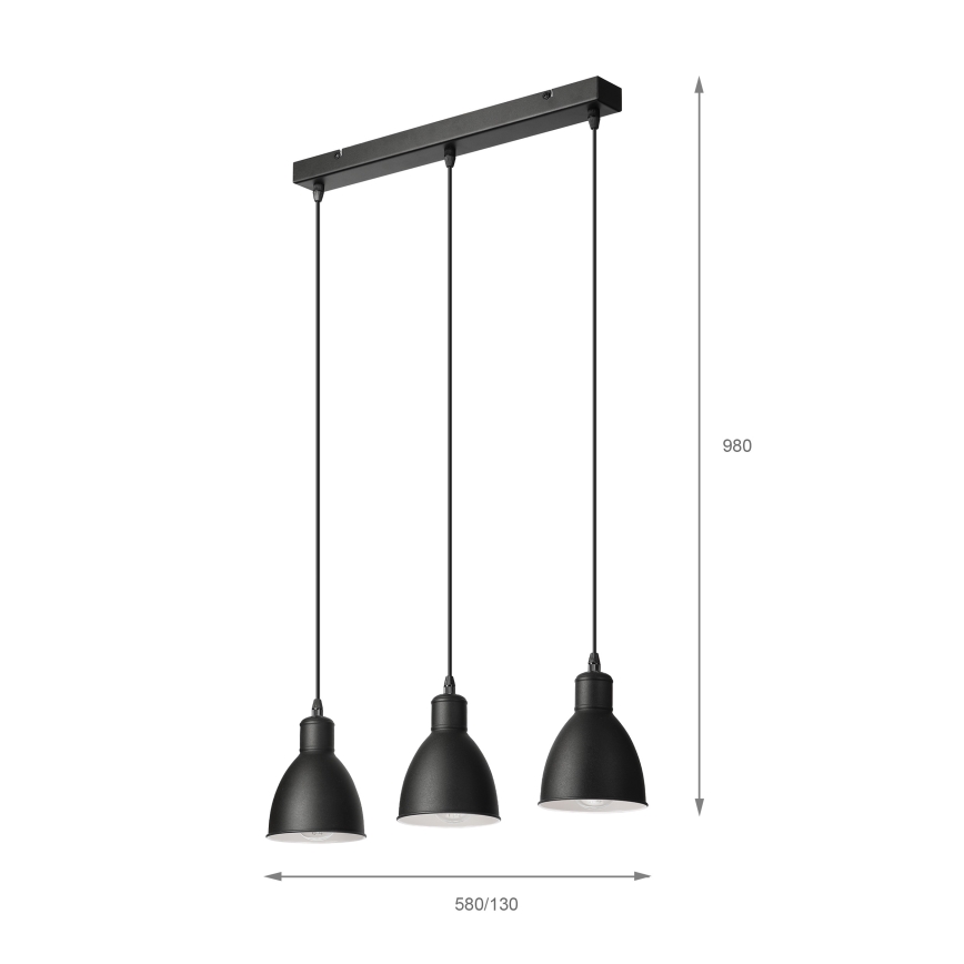 BRILAGI - LED piekaramā lustra RIDDY 3xE27/60W/230V melna