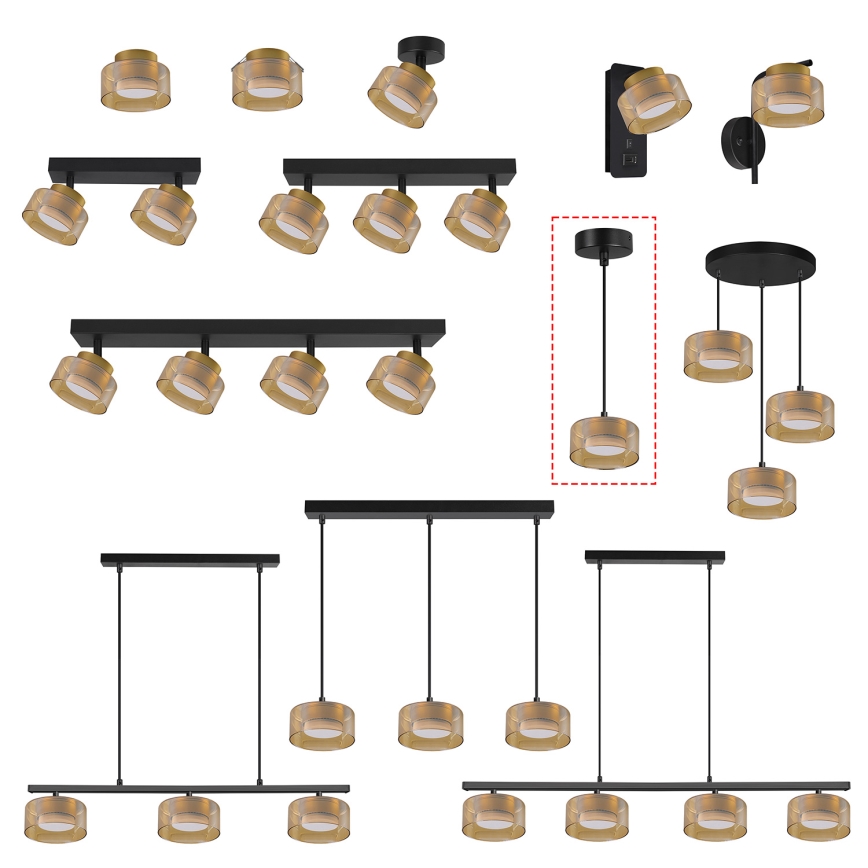 Brilagi - LED Piekaramā lustra uz stieples AURA LUX 1xGX53/30W/230V melna/zelta