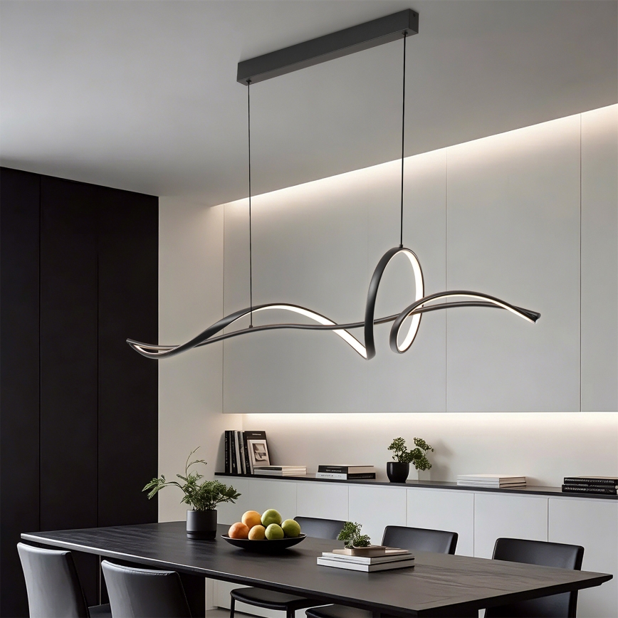 BRILAGI - Regulējama LED lustra uz kabeļa SIGNATURE LED/55W/230V 3000-6000K 120x23 cm melna + ar tālvadības pulti