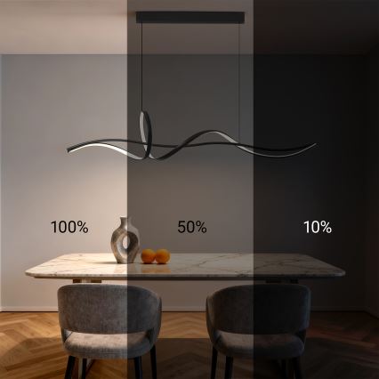 BRILAGI - Regulējama LED lustra uz kabeļa SIGNATURE LED/55W/230V 3000-6000K 120x23 cm melna + ar tālvadības pulti