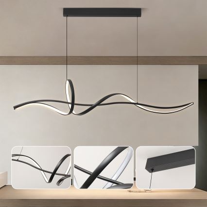 BRILAGI - Regulējama LED lustra uz kabeļa SIGNATURE LED/55W/230V 3000-6000K 120x23 cm melna + ar tālvadības pulti