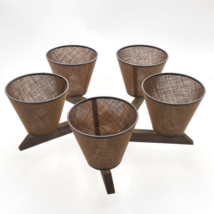 Brilagi - LED Virsmas lustra ANTHONY 5xE14/40W/230V ozola valriekstu/brūna