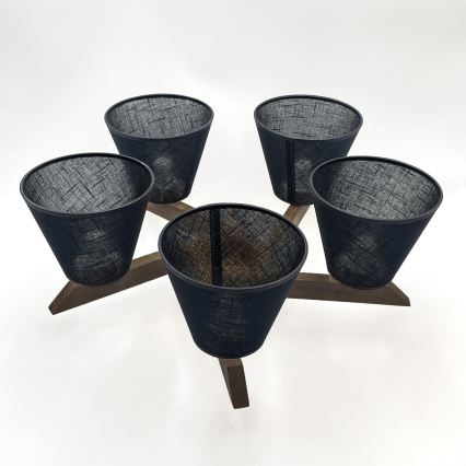 Brilagi - LED Virsmas lustra ANTHONY 5xE14/40W/230V ozola valrieksts/melna