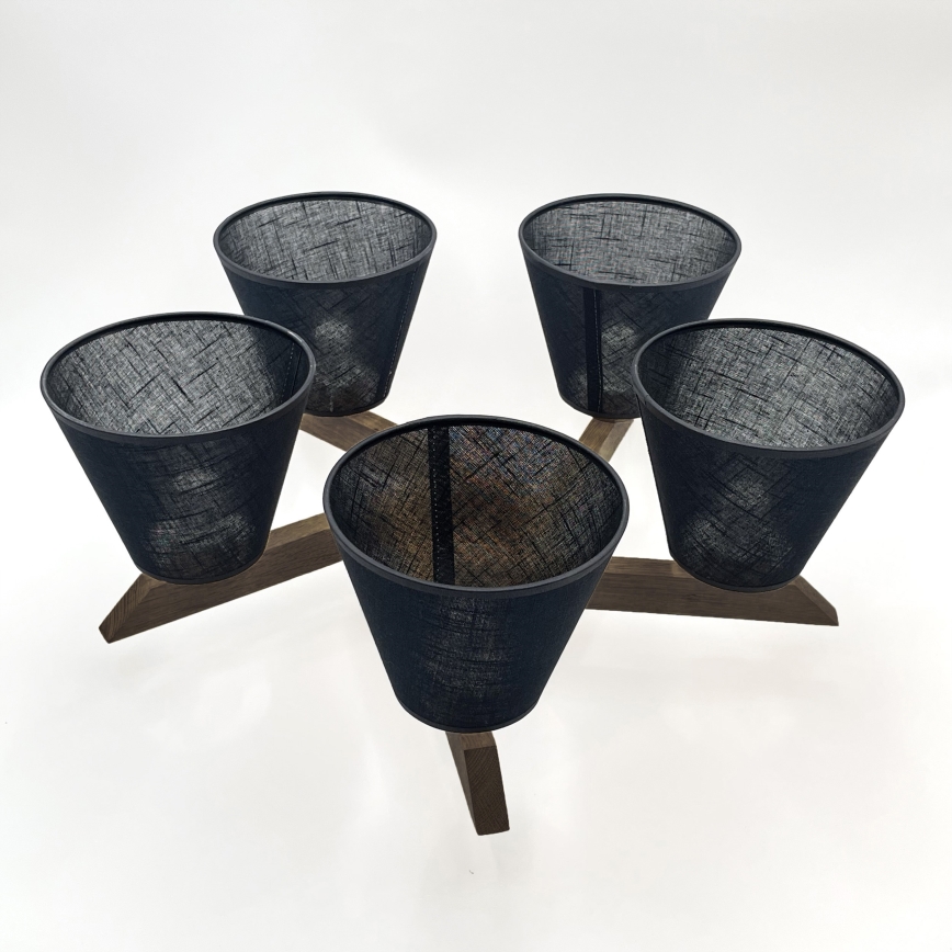 Brilagi - LED Virsmas lustra ANTHONY 5xE14/40W/230V ozola valrieksts/melna
