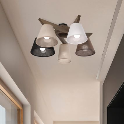 Brilagi - LED Virsmas lustra ANTHONY 5xE14/40W/230V ozola valrieksts