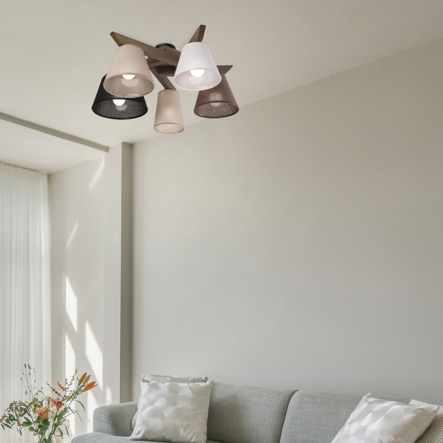 Brilagi - LED Virsmas lustra ANTHONY 5xE14/40W/230V ozola valrieksts