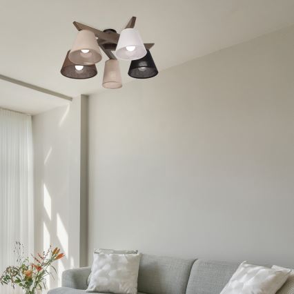 Brilagi - LED Virsmas lustra ANTHONY 5xE14/40W/230V ozola valrieksts