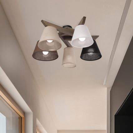 Brilagi - LED Virsmas lustra ANTHONY 5xE14/40W/230V ozola valrieksts