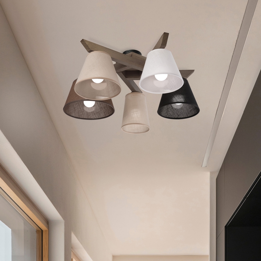 Brilagi - LED Virsmas lustra ANTHONY 5xE14/40W/230V ozola valrieksts