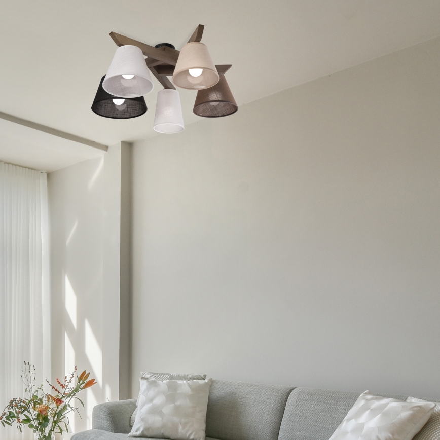 Brilagi - LED Virsmas lustra ANTHONY 5xE14/40W/230V ozola valrieksts